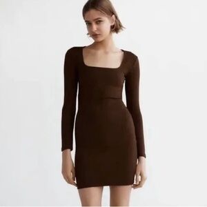 Zara Brown Sweater Dress